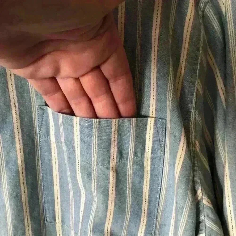 Reposhing Lauren Ralph Lauren Women’s Blue & White Striped Button-Down Shirt NWT - Picture 9 of 13